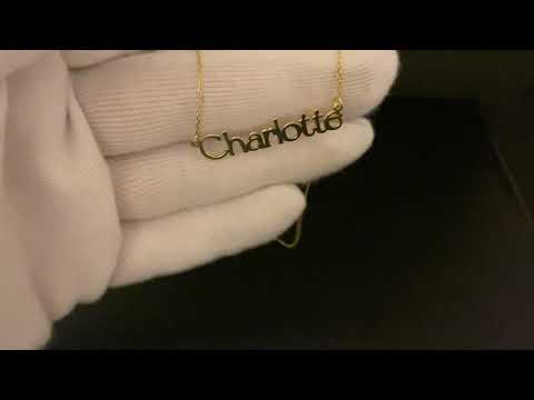 14K Solid Gold Modern Font Custom Name Necklace