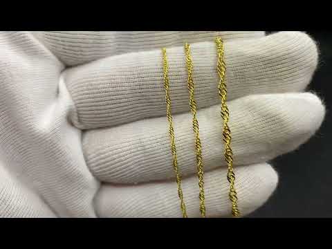14K Solid Gold Singapore Chain Necklace
