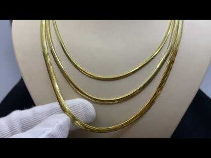 14K Solid Gold Snake Chain Necklace