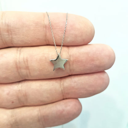 14K Real Solid Gold Star Pendant Necklace Cute Tiny Dainty Charm Delicate Trendy for Women Jewelry Girlfriend mom Best Birthday Gift