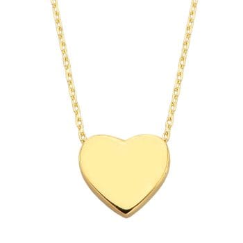 14K Real Solid Gold Heart Necklace for Women