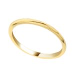 14K Real Yellow Solid Gold Thin Plain Band Polished Ring For Women