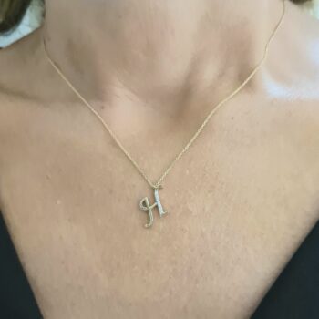 CZ Letter Necklace , CZ initial Necklace , 14K Solid Gold CZ Micro Pave Alphabet Letter Initial Charm Necklace for Women , Birthday Gift