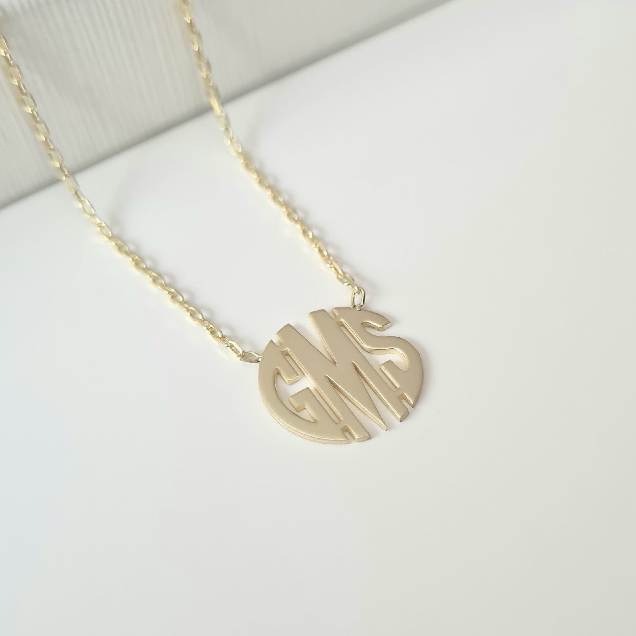 Initial Pendant Three Discs Gold Sterling Silver Custom Letter Personalized Monogram Necklace Chain