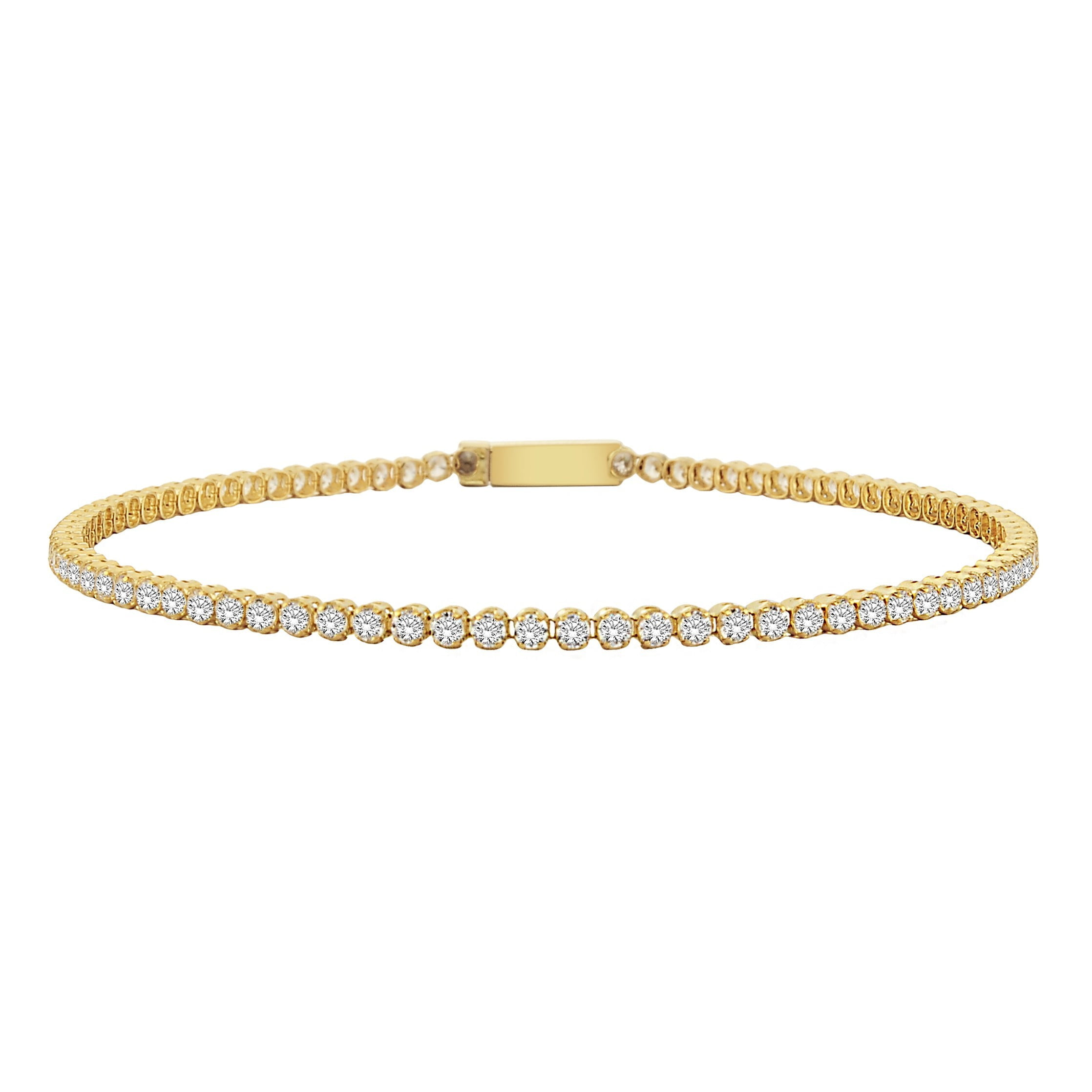 rollen snijden Absorberen 14K Real Solid Gold Tennis Bracelet for Women , CZ Eternity Tennis Bracelet