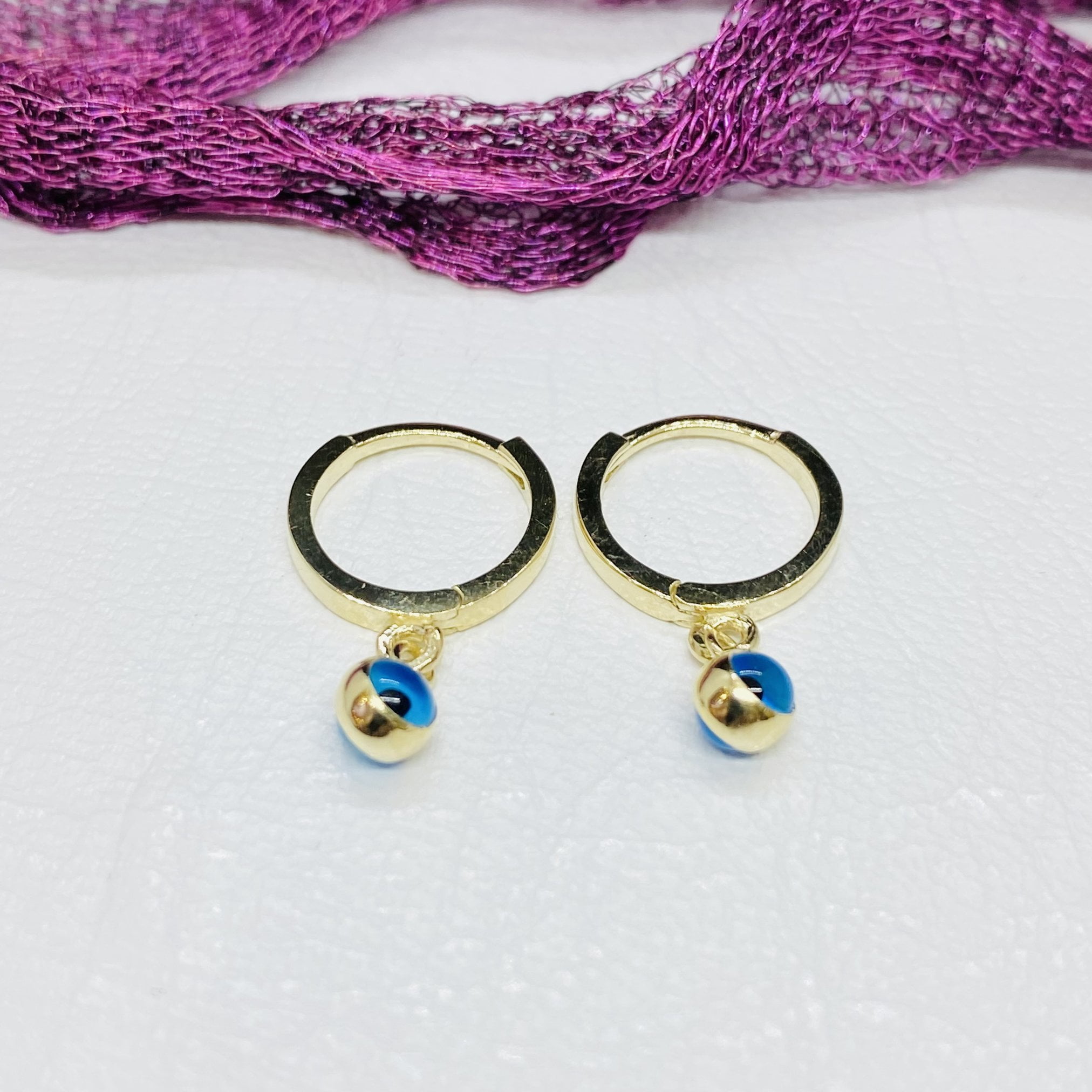 Evil Eye Earrings for Women 14K Gold Hoop Earrings Hypoallergenic Lucky Jewelry Drop Dangle Earrings for Teen Girl 