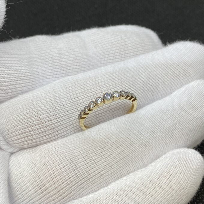 Dainty CZ Stacking Ring, 14K Real Solid Gold CZ Ring for Women ,14K Gold Stackable Ring ,Gold dainty Ring, CZ Ring ,Cubic Zirconia Ring