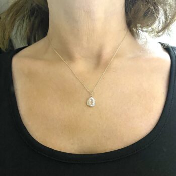 14K Solid Gold April Birthstone Necklace for Women, Charm Necklace, Boho Necklace, April Birthday Gift , Mother's Day gift , Xmas Gifts