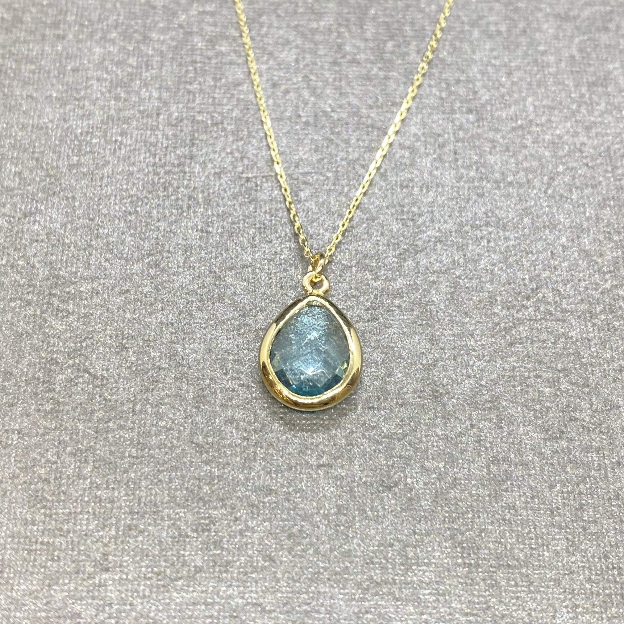 Mothers Day Aquamarine Necklace March Birthstone