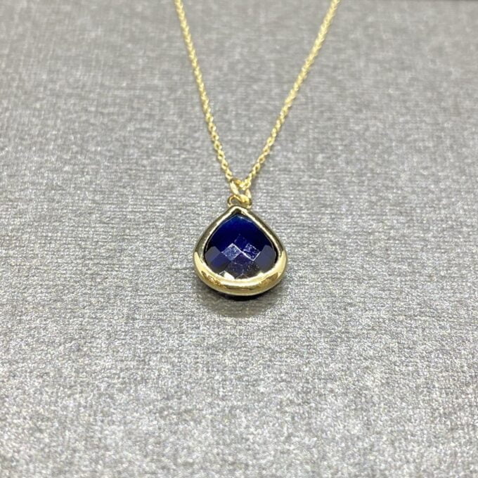 14K Solid Gold Sapphire Birthstone Necklace for Women, Dainty Necklace Gold, Sapphire Necklace, September Birthstone, Gift for Her