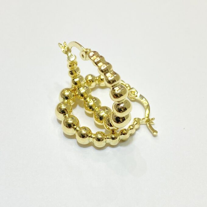14K Solid Gold Chunky Hoop Earrings for Women , Gift for Her , Thick Hoop Earrings , Dot Hoops Earrings , Gift for Mom , Gift for Friend