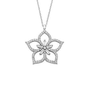 925K Sterling Silver Cherry Blossom Flower Necklace for Women , Flower Pendant Silver , Sakura Flower Necklace , Summer Jewelry,Gift for Her