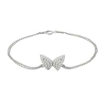 925K Sterling Silver Butterfly Bracelet for Women , Dainty CZ Butterfly Bracelet Silver , Summer Jewelry , Silver Bracelet , Gift for Her