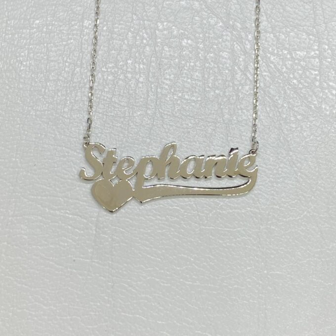 Custom Name Necklace , Personalized Necklace with Name , Name Plate Necklace , Name Jewelry , 925K Sterling Silver Love Necklace for Women