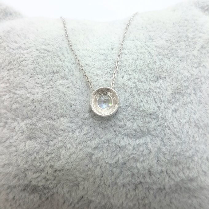 14K Real Solid Gold Bezel Solitaire Necklace for Women , CZ Bezel Necklace , CZ Solitaire Necklace ,Minimalist jewelry ,Gift for Her