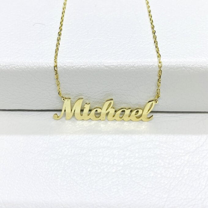 14K Real Solid Name Necklace , Nameplate Necklace , Customized Name Necklace , Dainty Personalized Jewelry, Birthday Christmas Gift for her