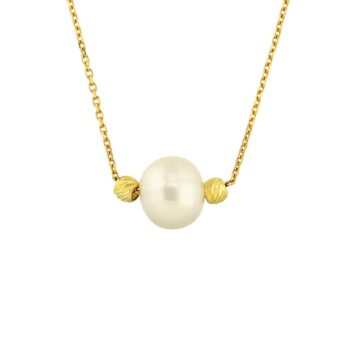 14K Real Solid Gold Pearl Necklace , Freshwater Pearl Necklace for Women , Dainty Pearl Necklace , Pearl Chain Necklace , Pearl Jewelry Gift (copy)