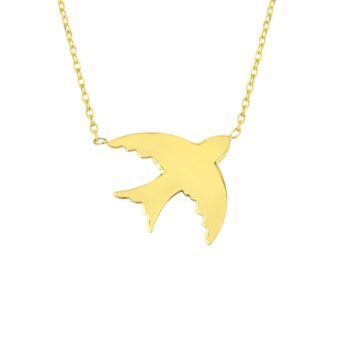 Bird Necklace Gold , 14K Solid Gold Swallow Necklace for Women, Initial Bird necklace , Personalized Swallow Dainty Necklace , Gift for her (copy)